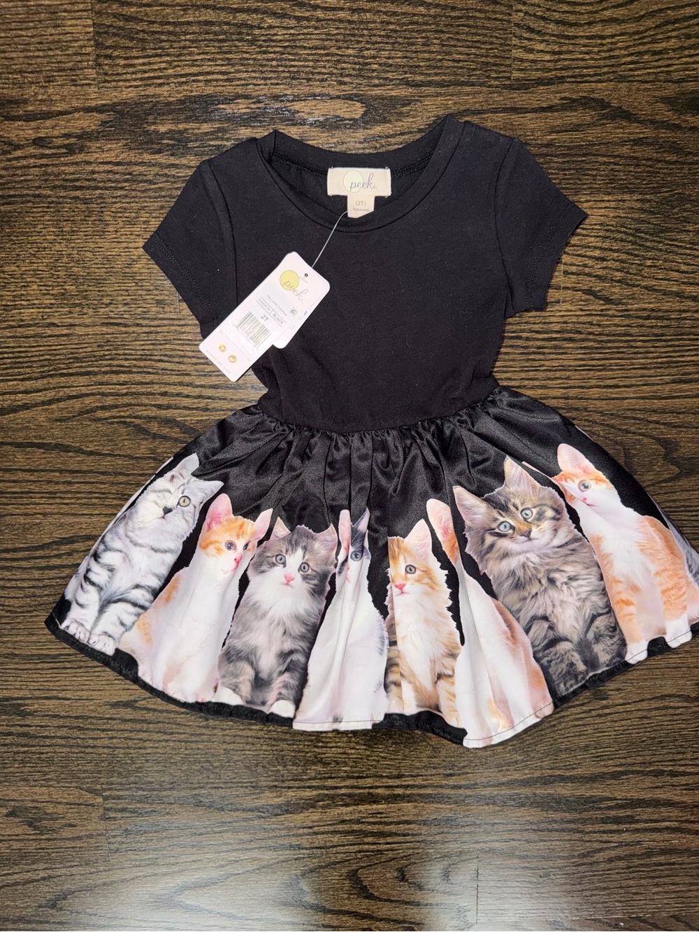 Peek Black Dress with Cute Kitty Skirt